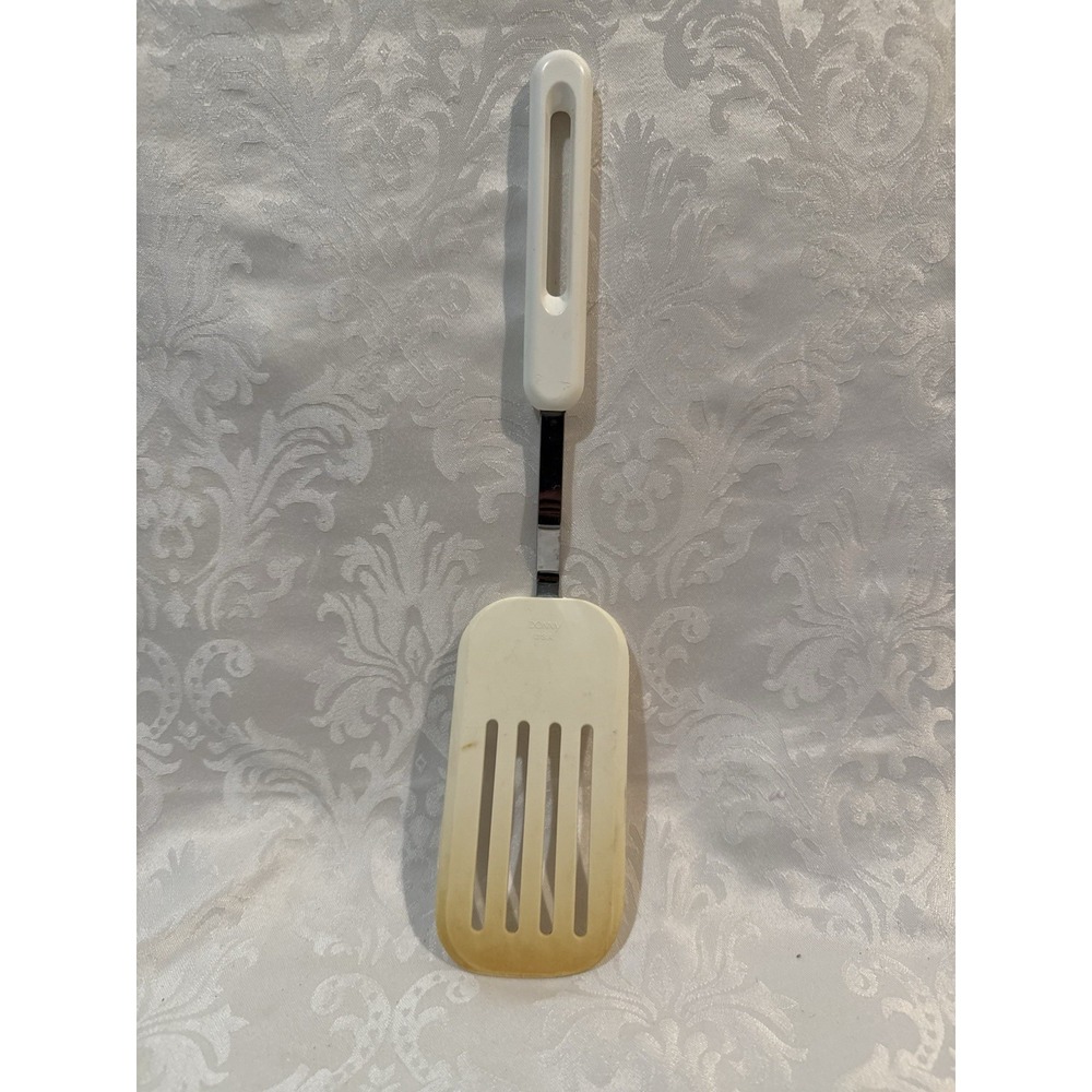 Vintage Bonny Nylon Slotted Spatula Flipper 14" Heat Resistant USA Beige Long